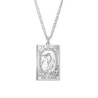 Dawapara Vintage Tarot Card Necklace The Major Arcana Pagan Astrology Talisman Pendants Necklace Stainless Steel Jewelry