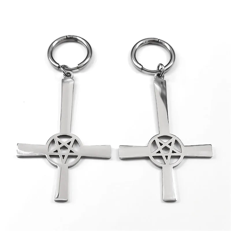 Inverted Cross Occult Pendant Necklace