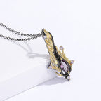 Iced Out Feather Gold Pendant Necklace