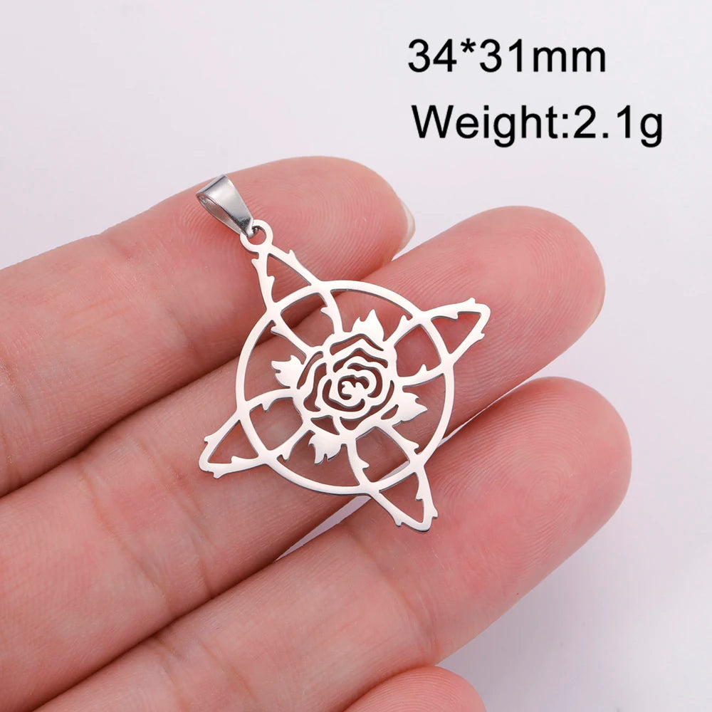 Trinity Witch Knot Charm Pendant — Steel