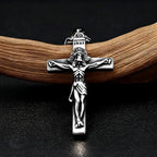 Vintage Gothic Jesus Cross Pendant Necklace Christian Faith Amulet Ornament Unique Jewelry Gifts For Men Women Wholesale