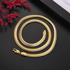 ALITREE Fine Classic 8MM sideways 18K gold Necklace charms 925 Sterling silver for men woman Jewelry wedding party