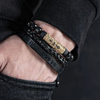 Flower Cross Roman Numeral Bracelet for Men — Stainless Steel