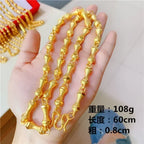 Mens and womens 18K gold necklace AU750 ball chain transfer domineering jewelry boss chain free shipping with