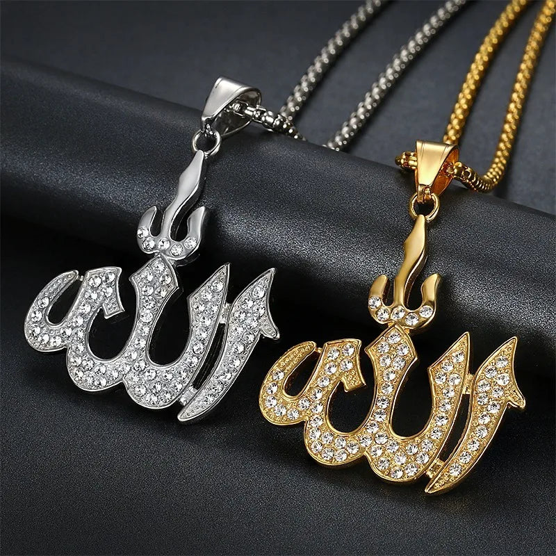 Allah Rune Pattern Necklace Pendant — 50cm Length