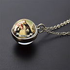 Jesus and Virgin Mary Necklace Saint Michael Jude Anthony Patrick Paul Glass Ball Pendant Religious Jewelry Christian Gift