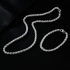 Men's Geometric Bracelet and Necklace Set 60cm and 20cm
