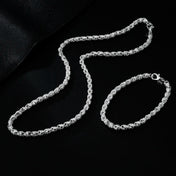 Men's Geometric Bracelet and Necklace Set 60cm and 20cm