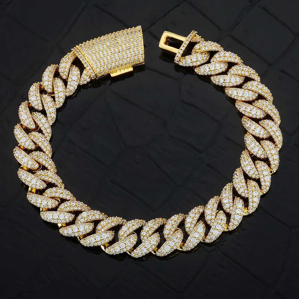 Iced Out Cuban Bracelet Stainless Steel 11MM