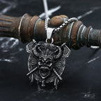 Biker 2024 New Punk 316L Stainless Steel Unique Style Viking Roman Helmet Mask Knight Axe Wrrior Pendant Necklace For Man Women