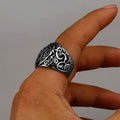 Viking Dragon Rune Stainless Steel Ring Men's Fashion Temperament Ring Biker Hip Hop Celtic Knot Amulet Jewelry Gift