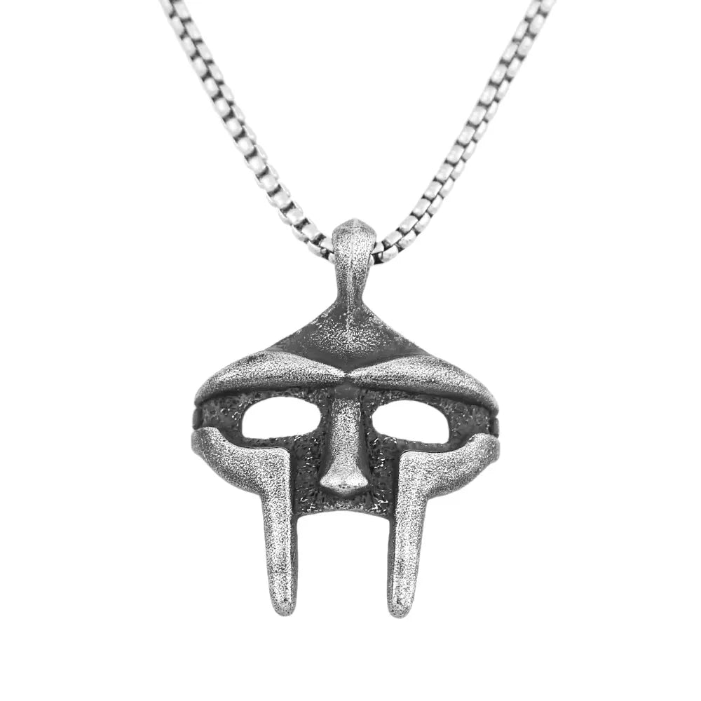 Vintage Punk MF Doom Mask Pendant Necklace Unisex Retro Egyptian Pharaoh Amulet For Biker Rally Daily Wear Fashion Jewelry Gift