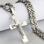 Catholic Jesus Christ Crucifix Chain Necklace — Stainless Steel
