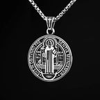 2024 New 316L Stainless Steel Saint Benedict Exorist Reversible Pattern Cross Pendant Necklace Man Women Faith Amulet Jewelry