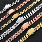 Rose Gold Cuban Chain Necklace Smooth 6/8MM