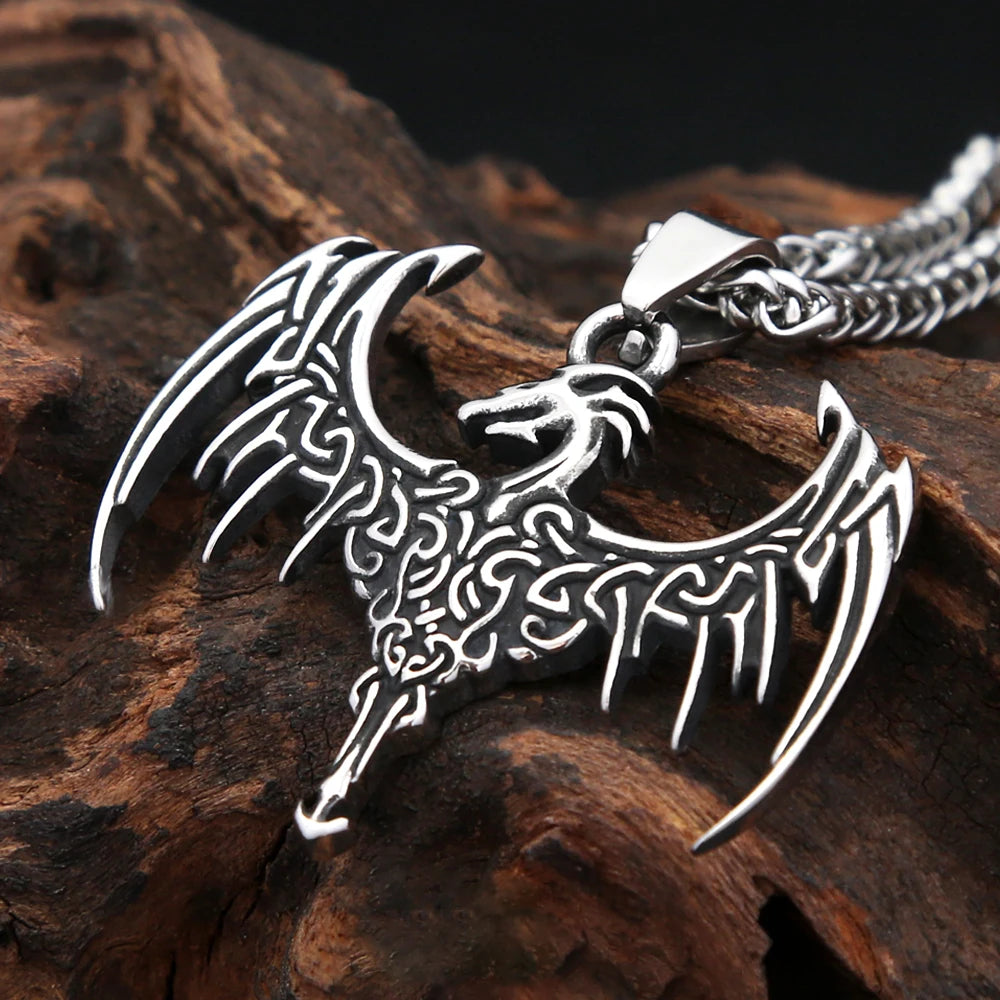 Viking Dragon Pendant — 316L Stainless Steel