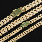 Gold Cuban Bracelet Iced Out 14K 12/15MM Monaco