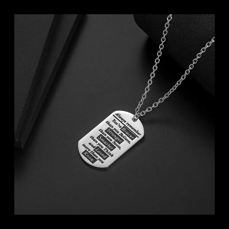 Square Pendant Necklace — Stainless Steel