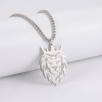 Lion King Crown Box Chain Pendant — Stainless Steel