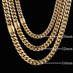 Stainless Steel Cuban Chain Necklace Miami 8-14MM