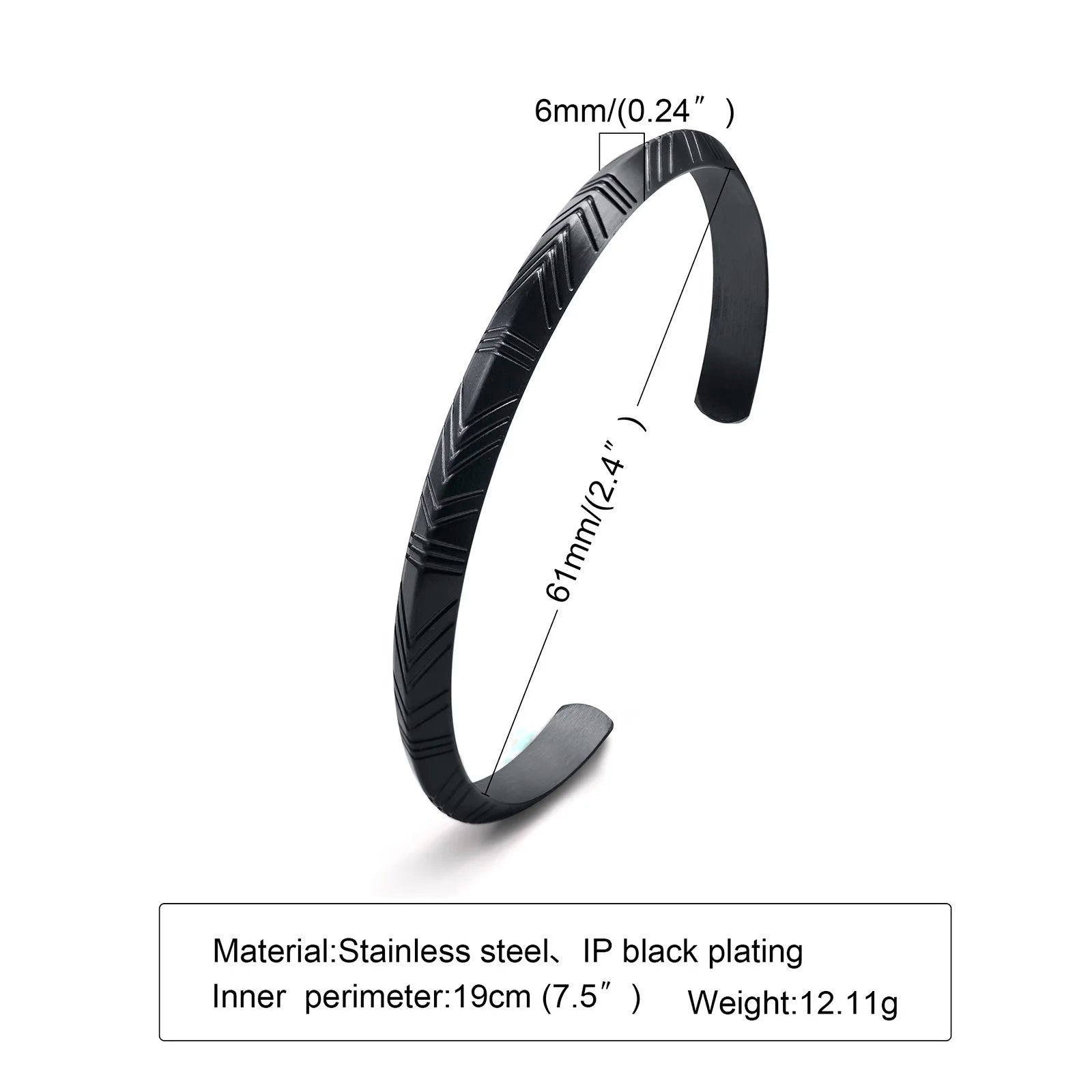 Minimal Thin Cuff Bangle Bracelet — Stainless Steel