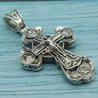 Orthodox Cross Silver Pendant Necklace