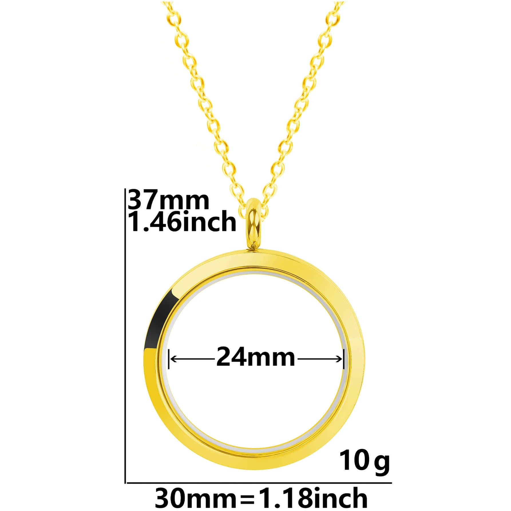 Round Pendant Necklace Locket Charm Stainless Steel Necklaces For Women Men Jewelry Chain Around Neck Necklace Decoration Gifts
