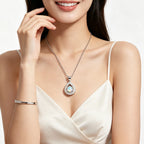Opal Stone Pendant Necklace — Round 7mm Cabochon