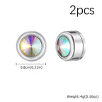 Iced Out Zircon Clip Earrings — Stainless