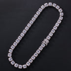Uwin 10mm Square CZ Tennis Chain Luxury Bling Full Iced Out Necklace Men Miceo Pave Setting Jewelry Women Accessories New In