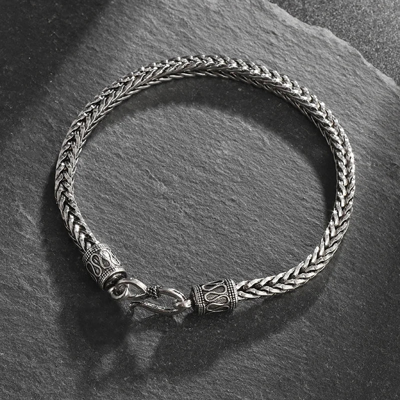 Silver Stainless Steel Keel Bracelet Statement