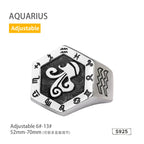 925 Sterling Silver Zodiac Sign Ring for Men Adjustable Aries Minimalist Personalized Gift for Boyfriend