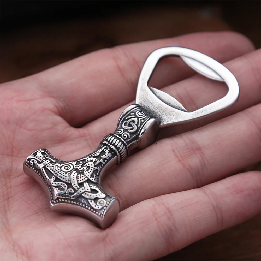 Viking Thor Hammer Bottle Opener — Stainless