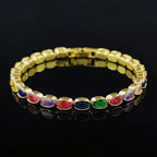 2022 New 18cm Marquise Oval Square Cut Luxury Silver Color on Hand Tennis Bracelet Bangle for Women Party Gift Jewelry