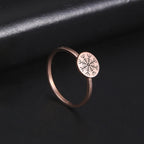 LIKGREAT Vintage Viking Rune Signet Scandinavn Rings for Men Women Vegvisir Compass Ring Circle Norse Helm of Awe Amulet Jewelry