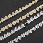 Iced Out Heart Necklace Stainless Steel 12MM