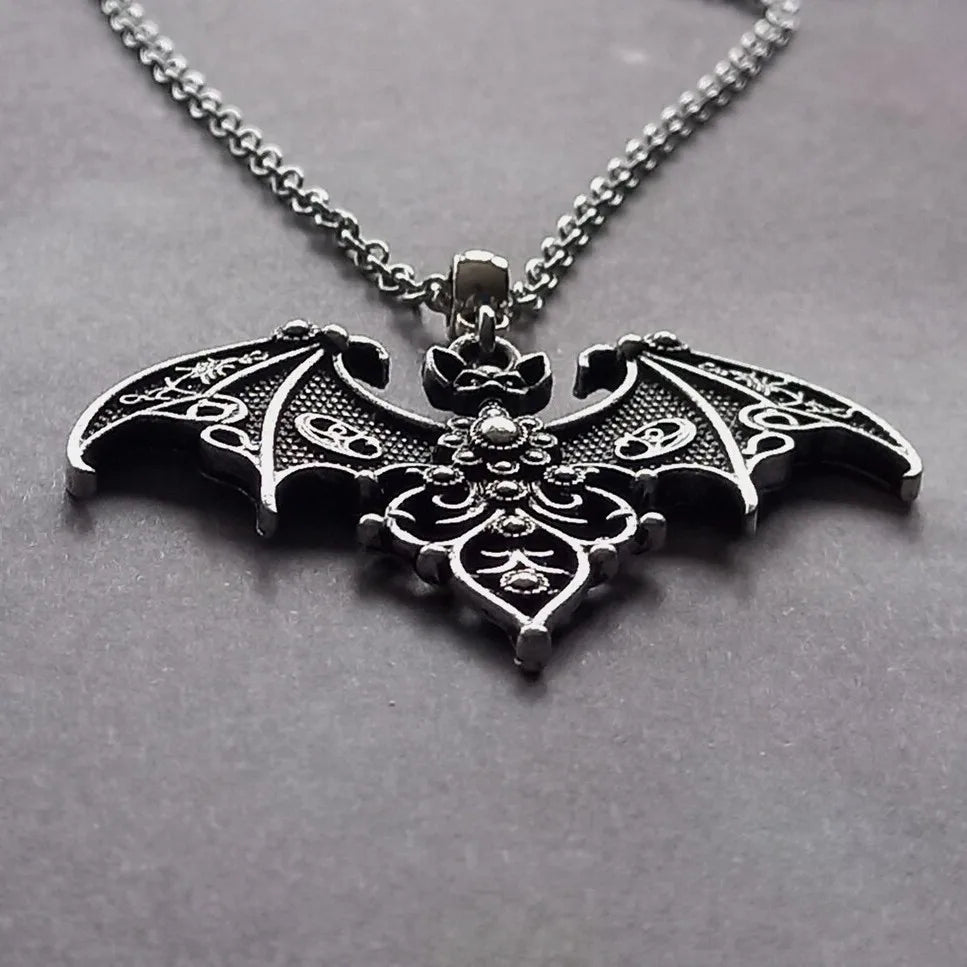 Vampire Bat Charm Choker Necklace — Stainless Steel
