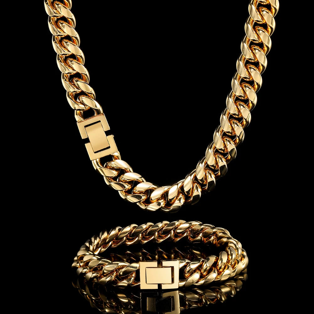 Stainless Steel Cuban Chain Necklace Miami