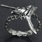 New Design Skull Crow Skull Ring Woodpecker Bird Men's Ring Punk Stylish Jewelry