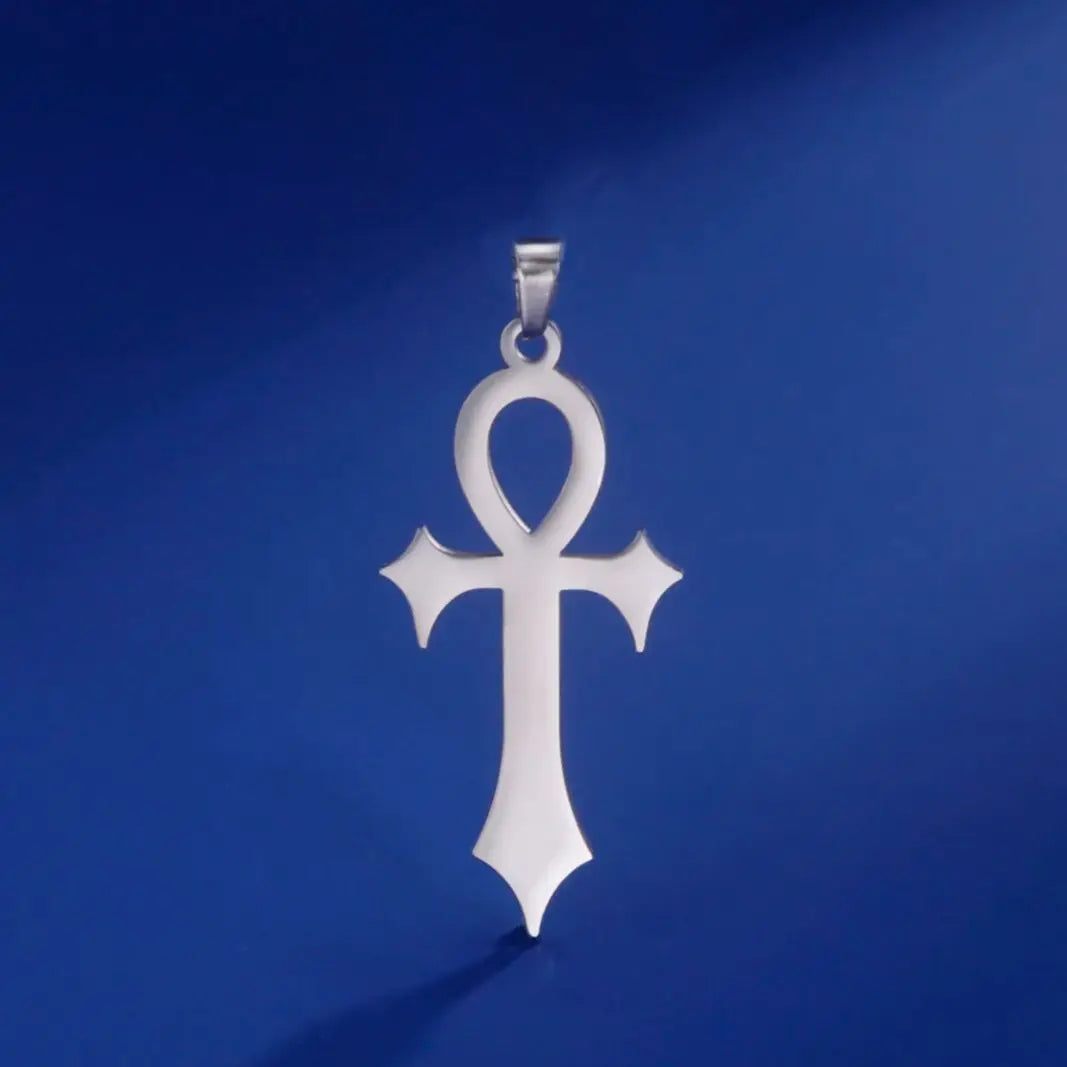 LIKGREAT Egyptian Ankh Cross Egypt Eye Pendant for Necklace Earrings Stainless Steel Eye of Horus Charms for Jewelry