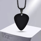 Guitar Pick Pendant Necklace — Stainless Steel
