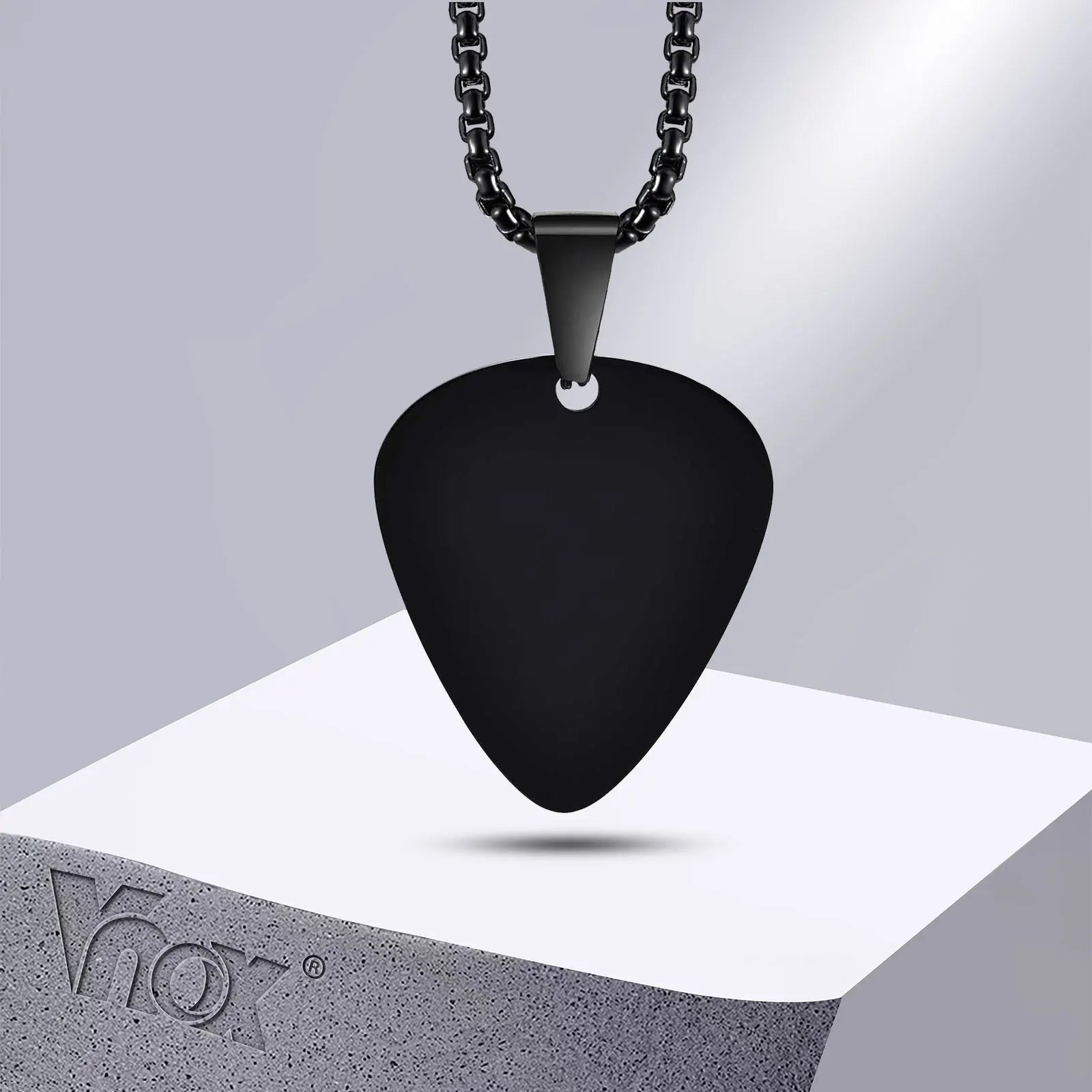 Guitar Pick Pendant Necklace — Stainless Steel