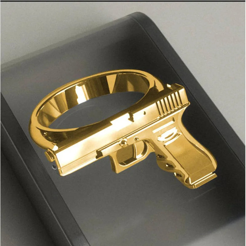 Imitation Gun Biker Ring — Stainless Steel