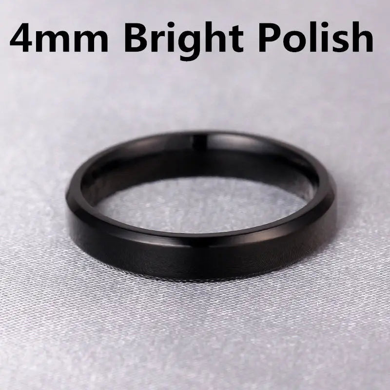 Brushed Dull Polish Silver Band Ring 4-8mm — Stainless Steel