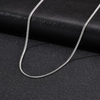 2mm Casual Stainless Steel Cuban Chain Necklace for Men,Hip Hop Punk Silver Color Metal Chain Link Layers Collars Jewelry