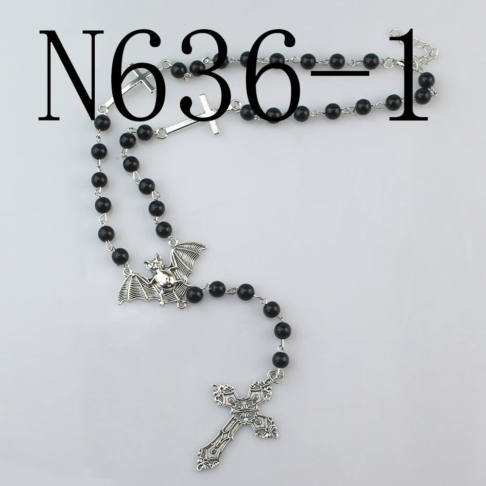 Anime Cross Chain Pendant Necklace — Zinc Alloy