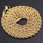 Daily Simple 3MM Twisted Chain Necklace For Men And Women Artificial Couple Necklace