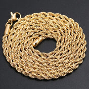 Daily Simple 3MM Twisted Chain Necklace For Men And Women Artificial Couple Necklace