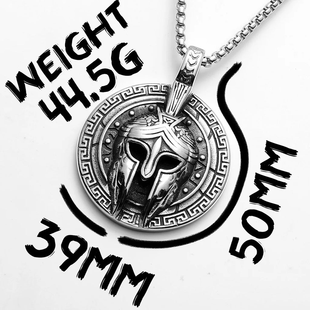 Roman Warrior Stainless Steel Pendant Necklace