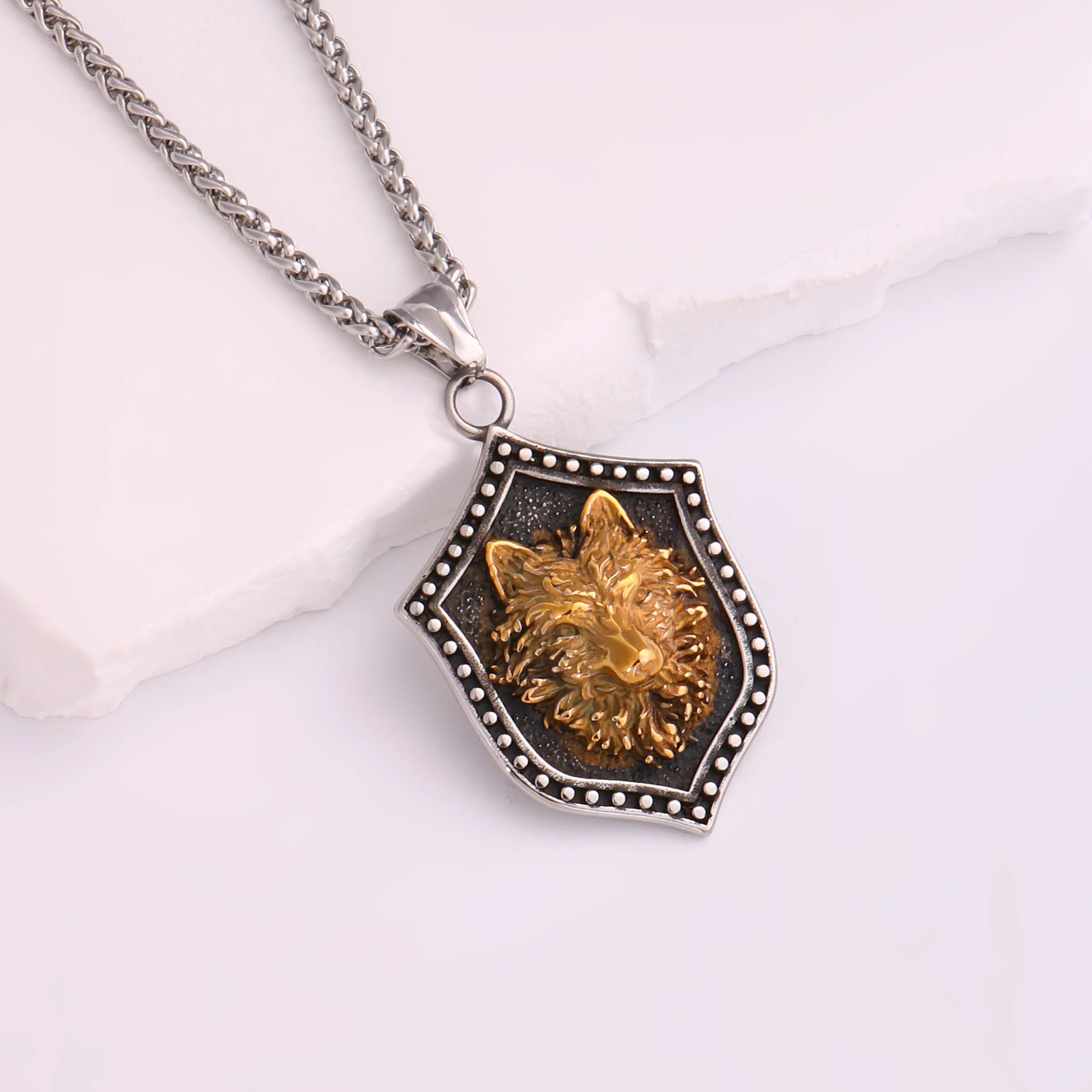 Viking Dragon Stainless Steel Pendant Necklace